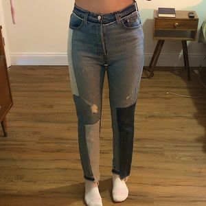 Reformation patchwork jeans